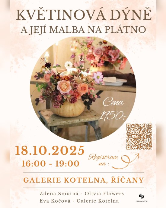 Květinová dýně a následná malba na plátno